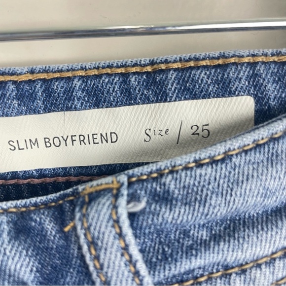 Pilcro and the Letterpress Slim Boyfriend Jeans Womens 25 Side Stripe Distressed - Picture 5 of 7